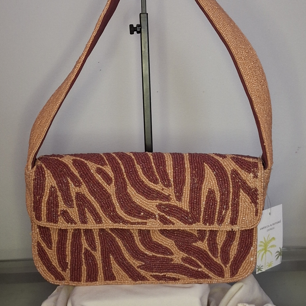 Beaded Red and Orange Shoulder Bag